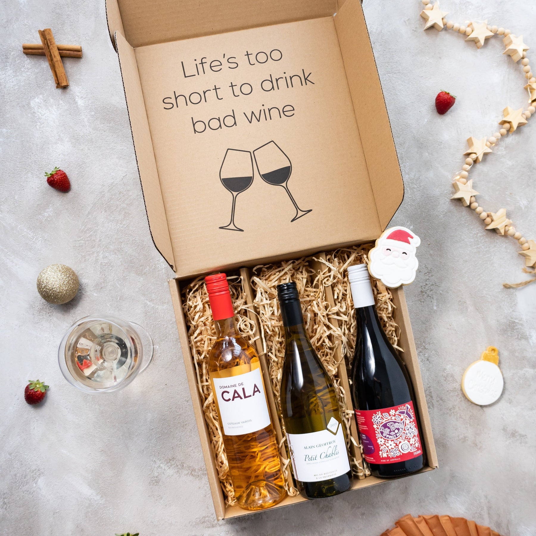Christmas Case - White, Rosé & Red (3 bottles) | Sommelier selected boutique wines delivered to your door at Covert Wine Co | Free Shipping on Orders over $299